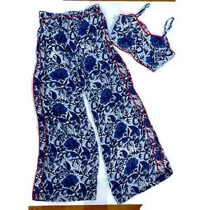 Fashion Nova High Waisted Paisley Two piece pants set Size XS
